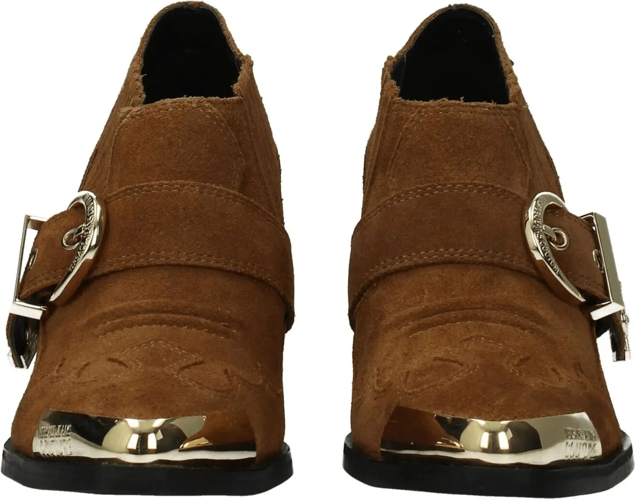 Brown Leather Ankle Boots - Versace Jeans
