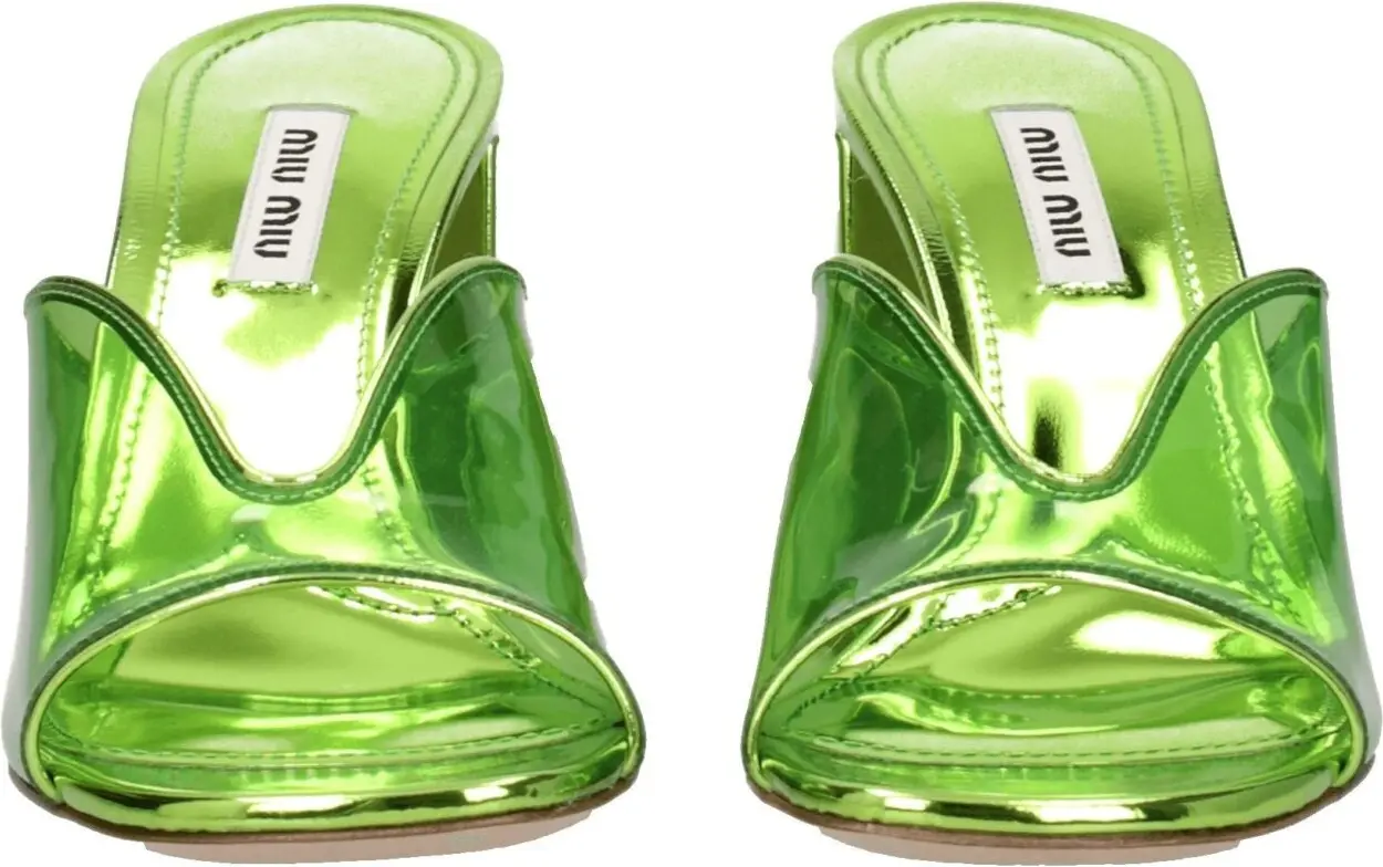 Босоножки Miu Miu Зеленый Плексиглас Платформа