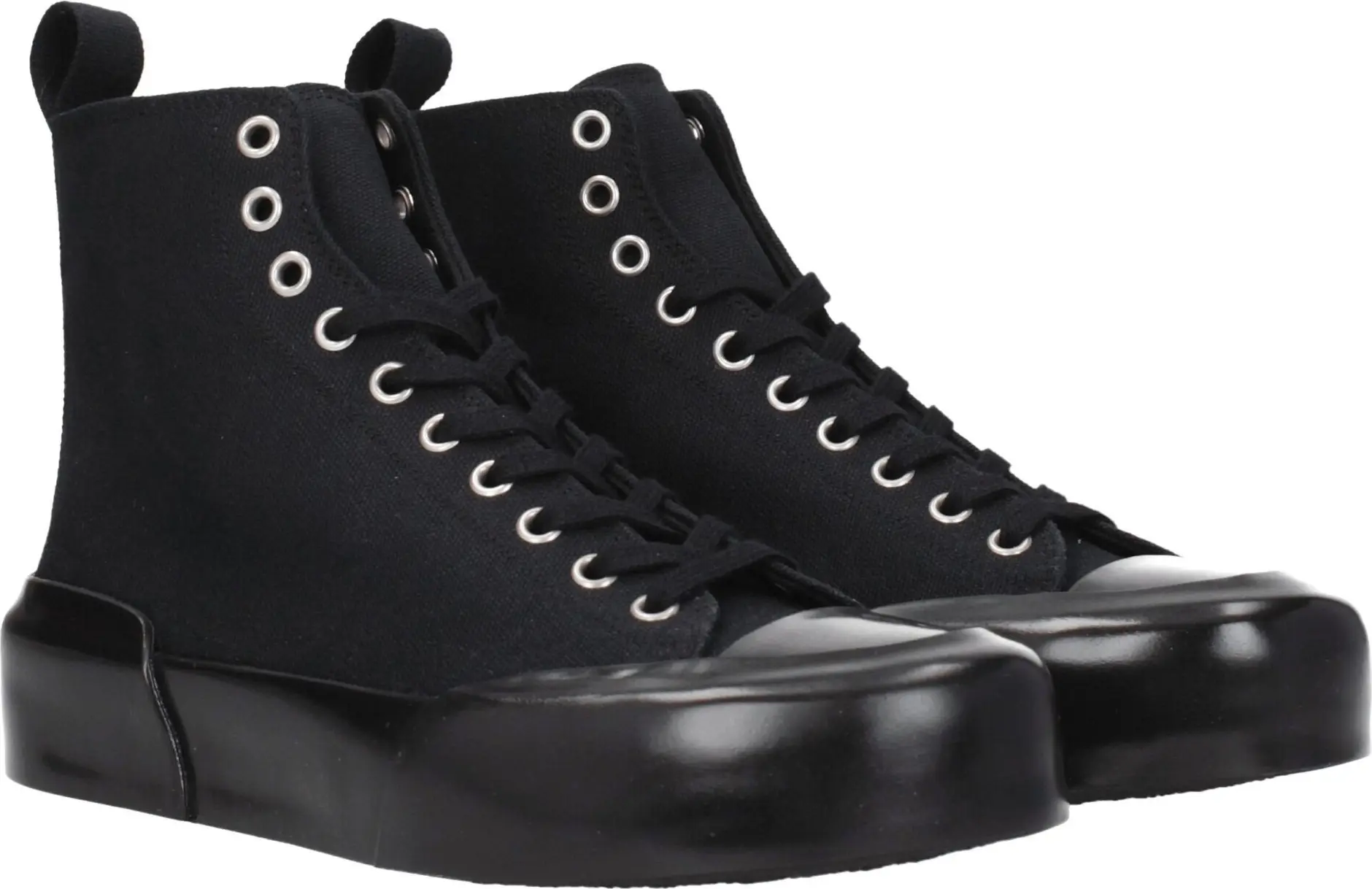 Высокие кроссовки Jil Sander из черной ткани