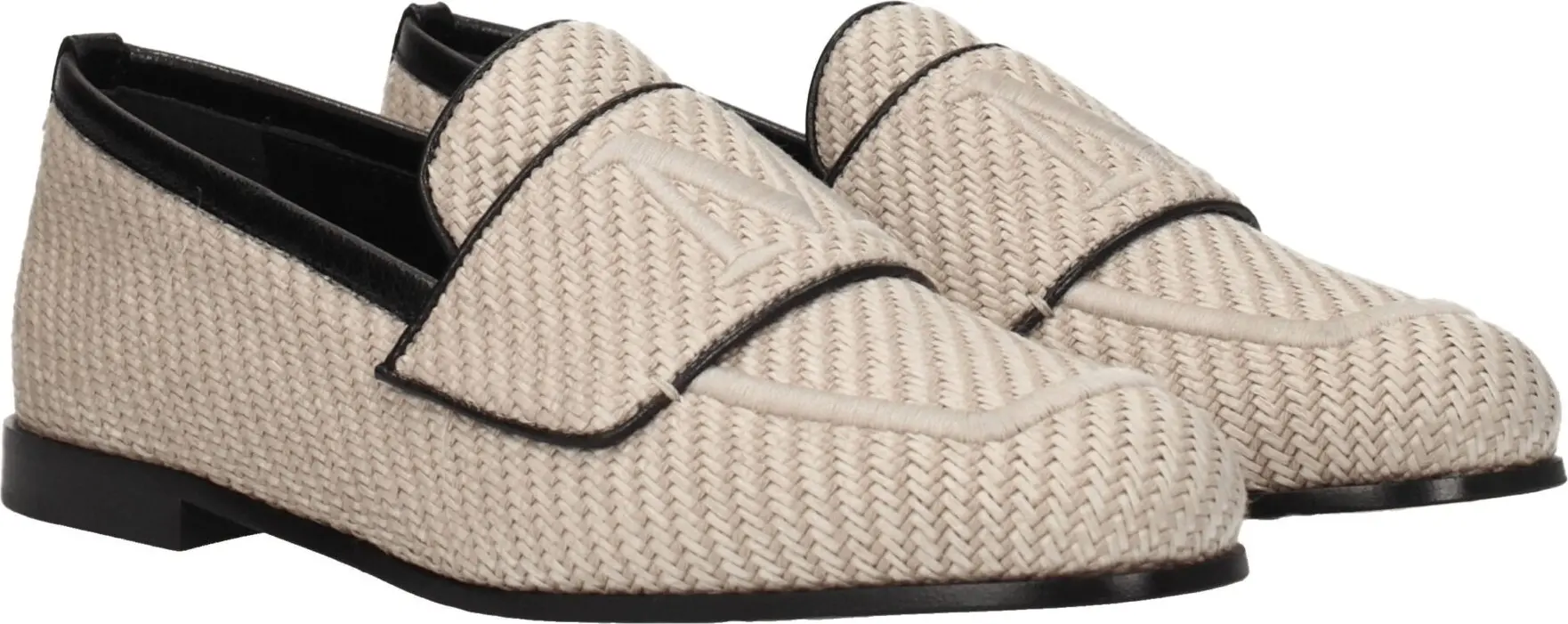 Beige Fabric Slip-On Loafers Max Mara
