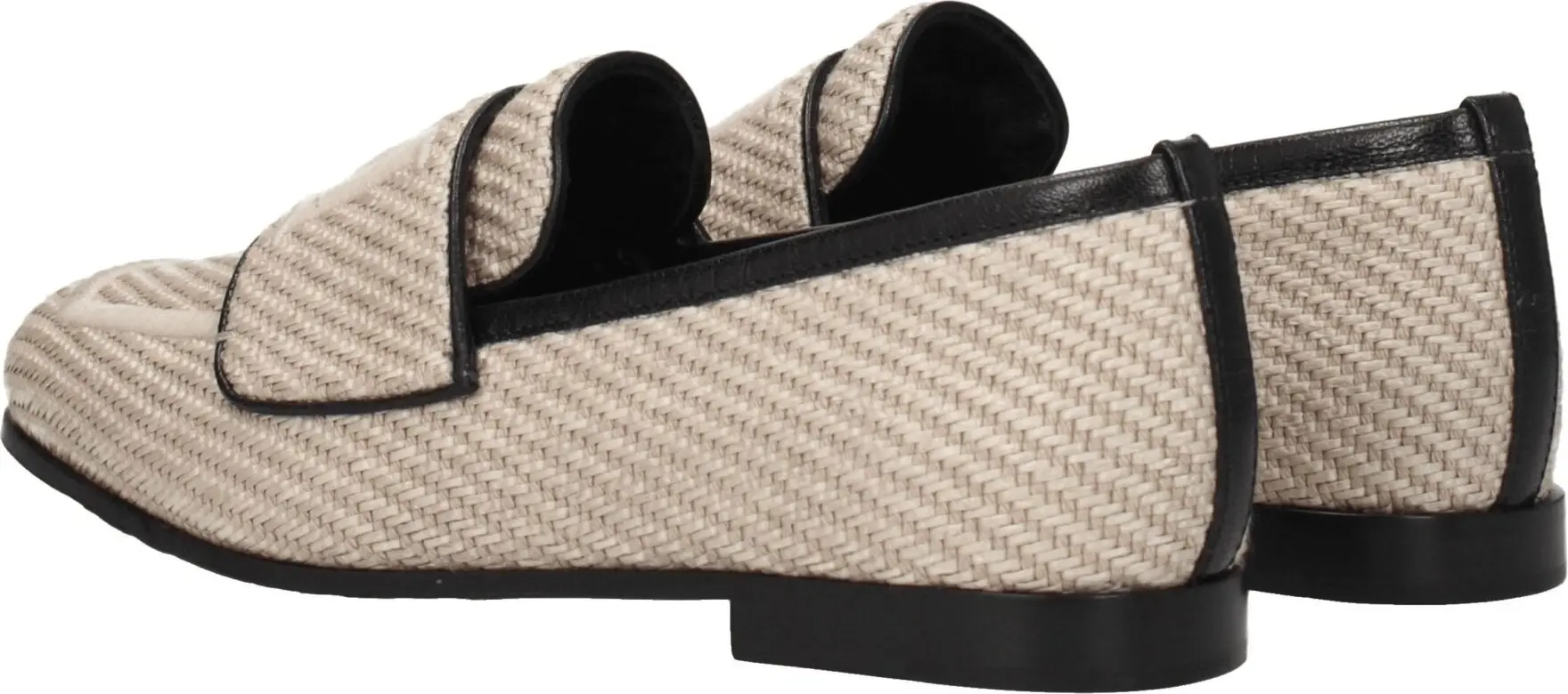 Beige Fabric Slip-On Loafers Max Mara