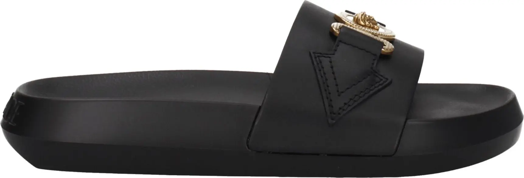 Slippers Versace Black Leather