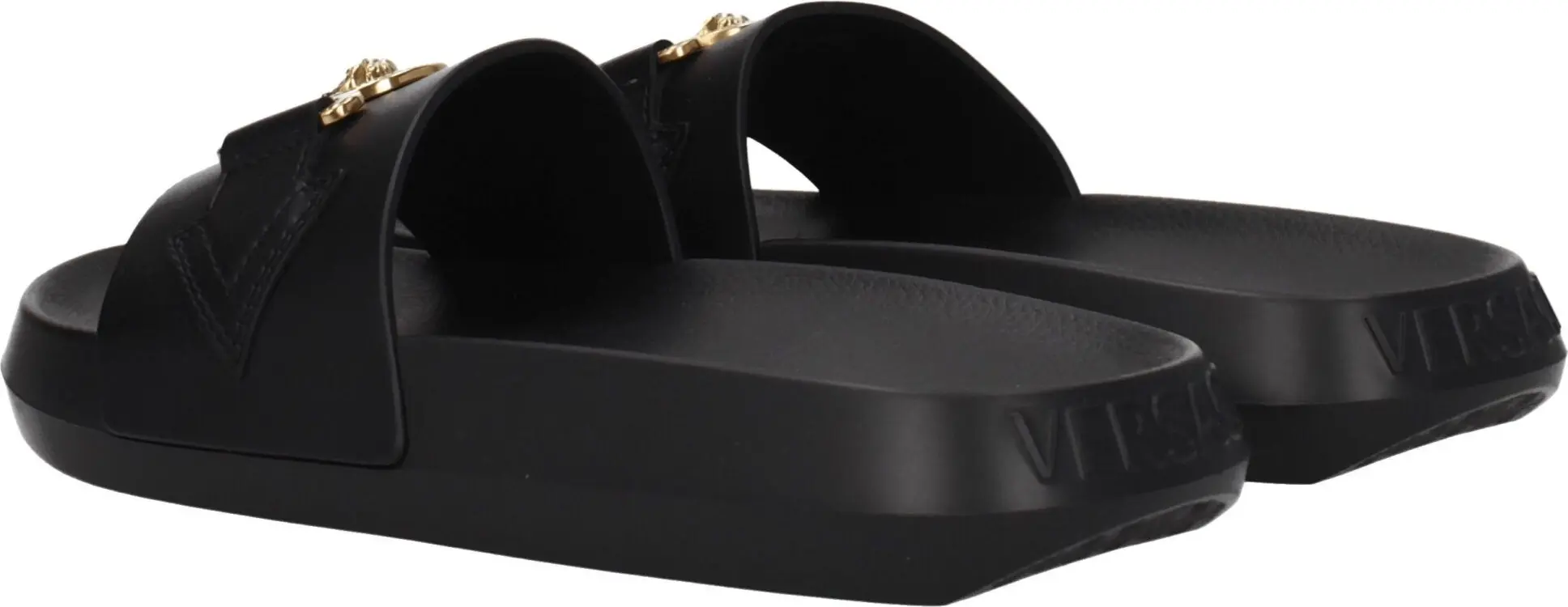 Slippers Versace Black Leather