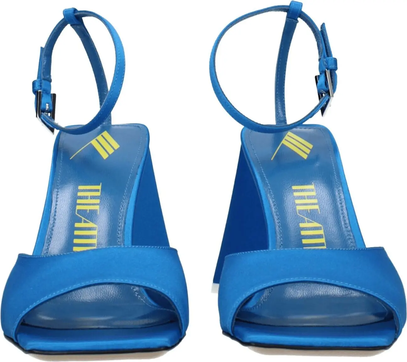 Blue Satin Stiletto Heel Sandals by The Attico