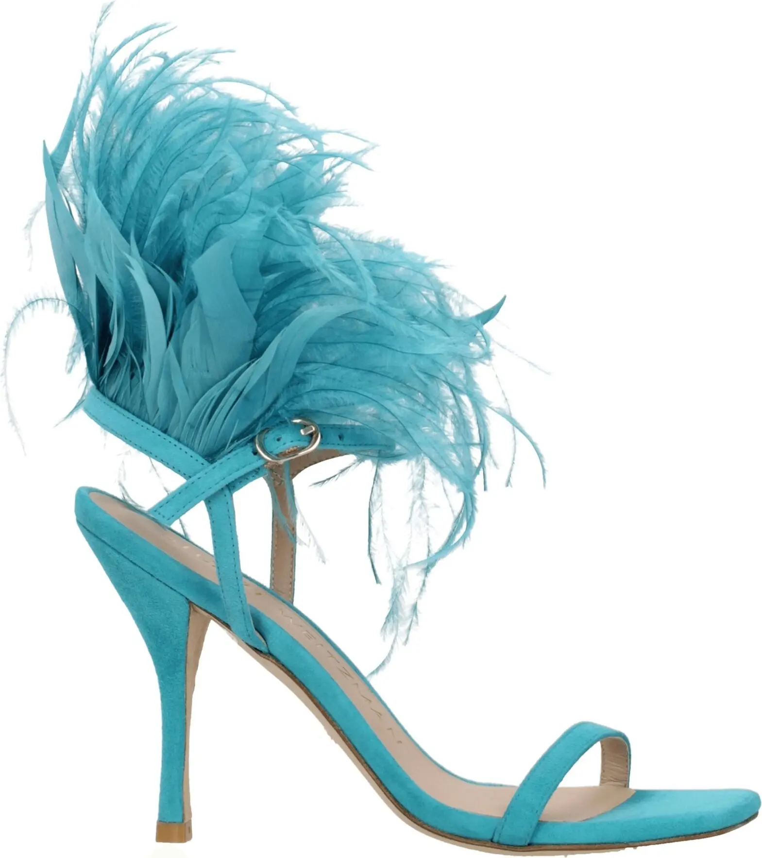 Зеленые кожаные босоножки Stuart Weitzman на шпильке