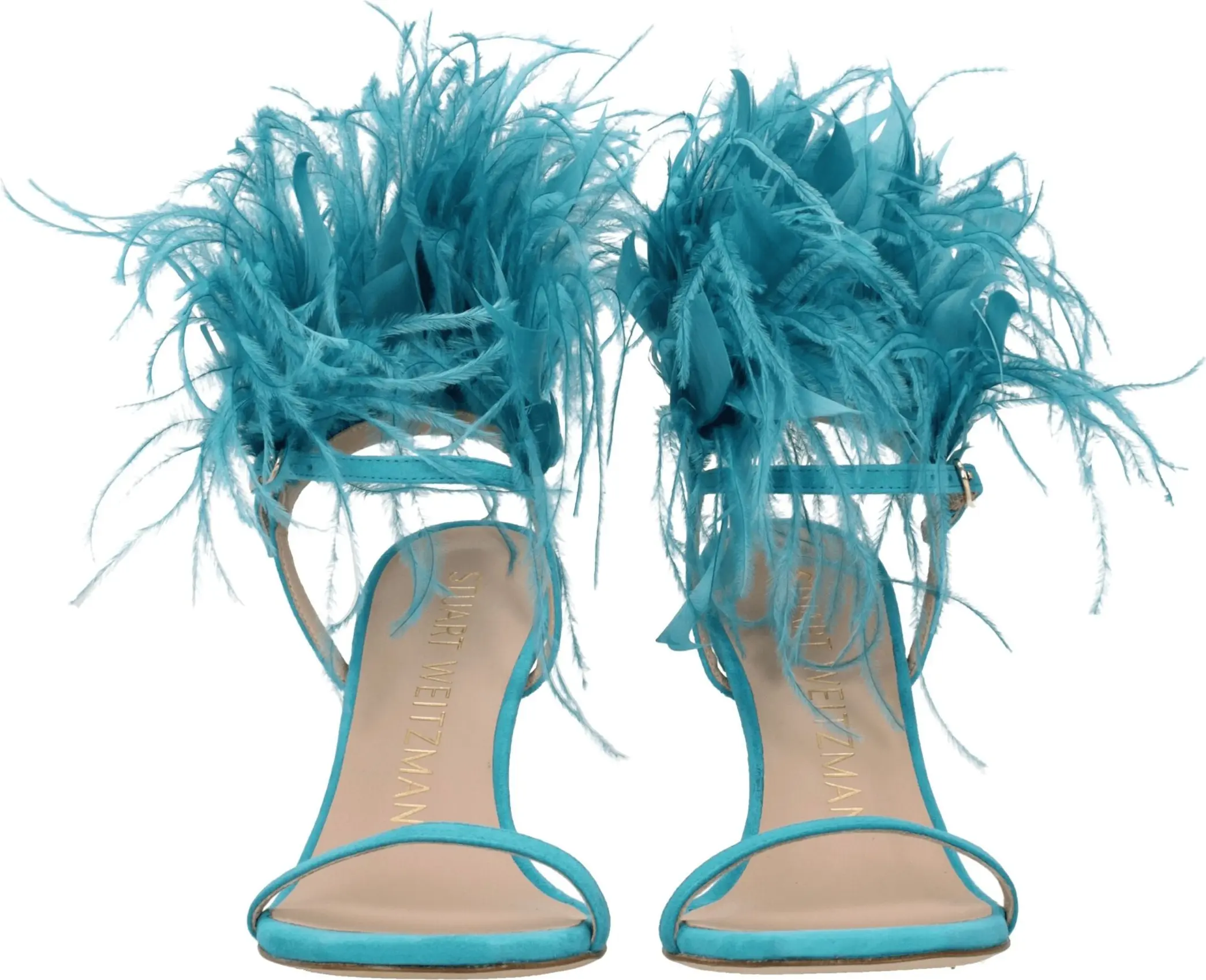 Зеленые кожаные босоножки Stuart Weitzman на шпильке