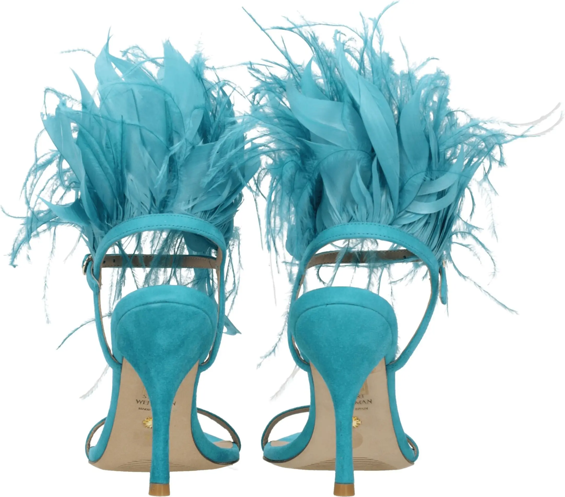 Зеленые кожаные босоножки Stuart Weitzman на шпильке