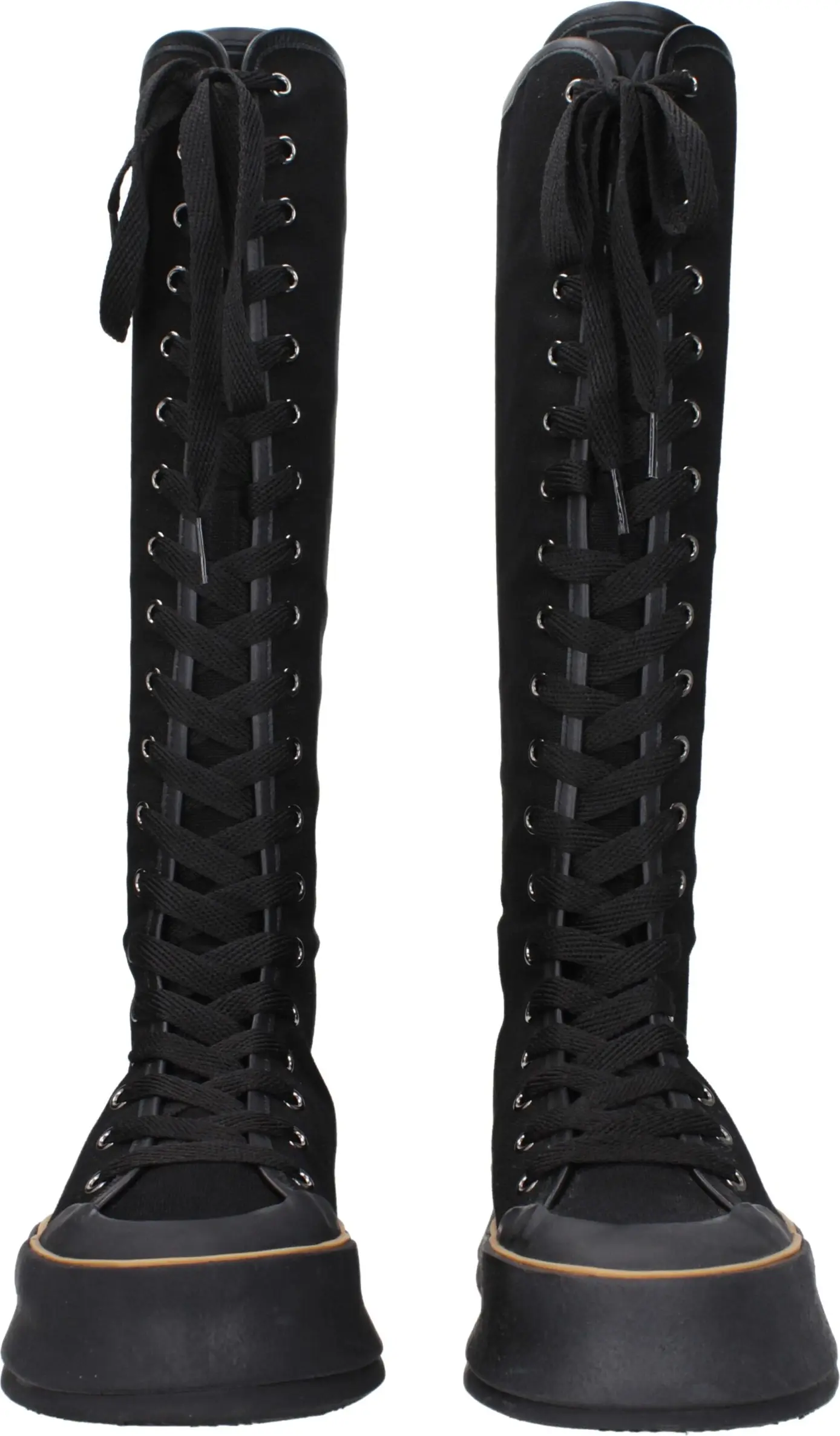 Black Fabric Lace-Up Boots Max Mara