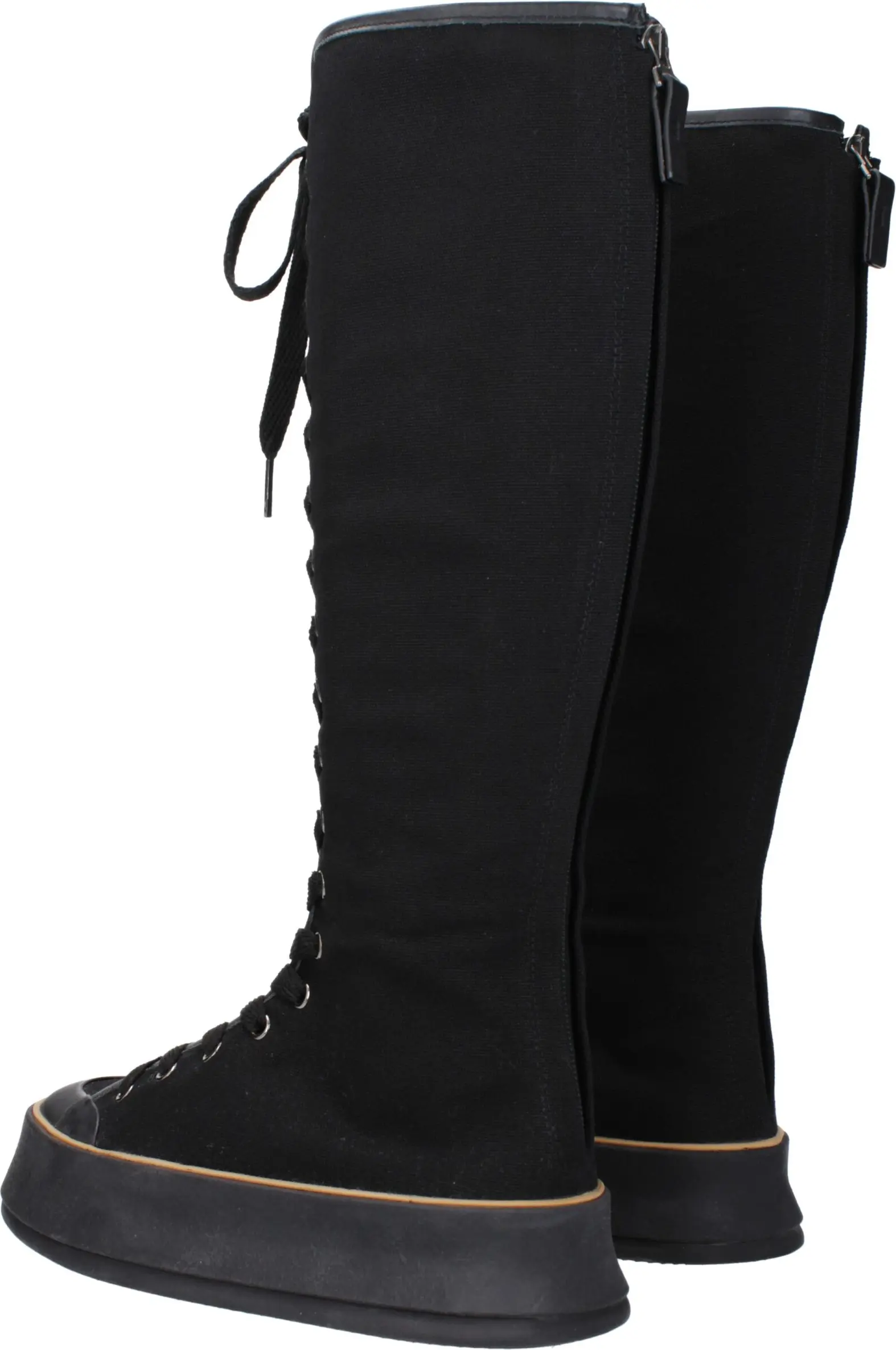 Black Fabric Lace-Up Boots Max Mara