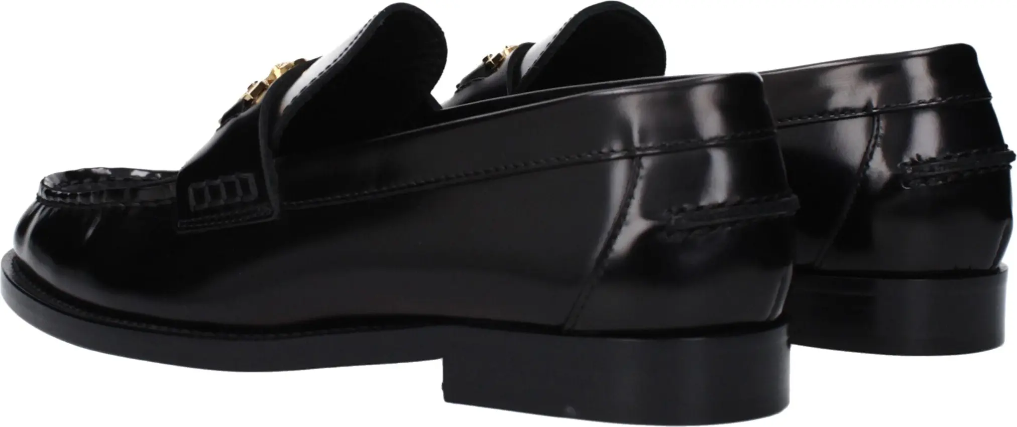 Black Leather Slip-On Loafers