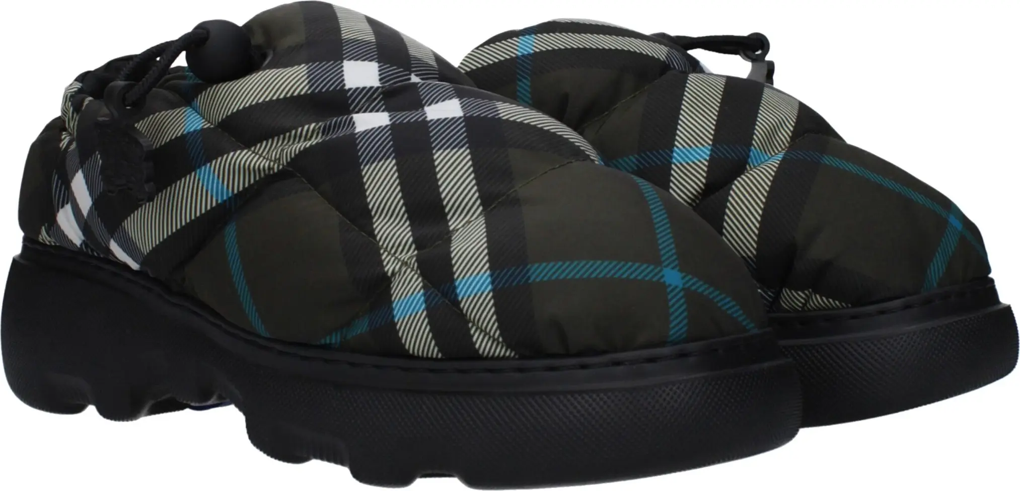 Green Fabric Slip-On Loafers Burberry
