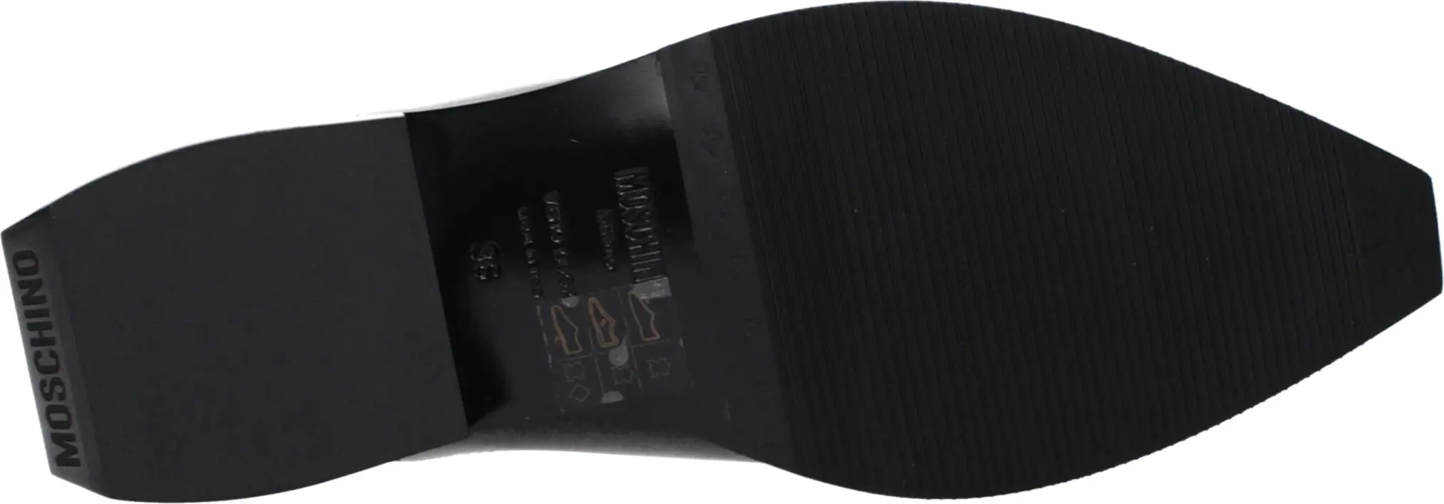 Black Leather Mules Moschino