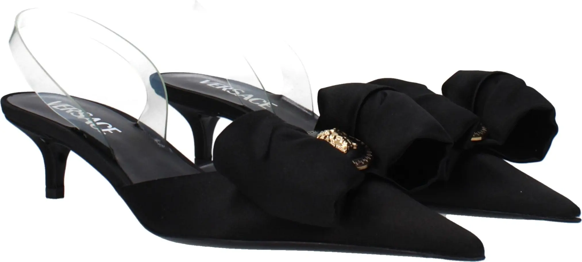 Black Satin Sandals Versace