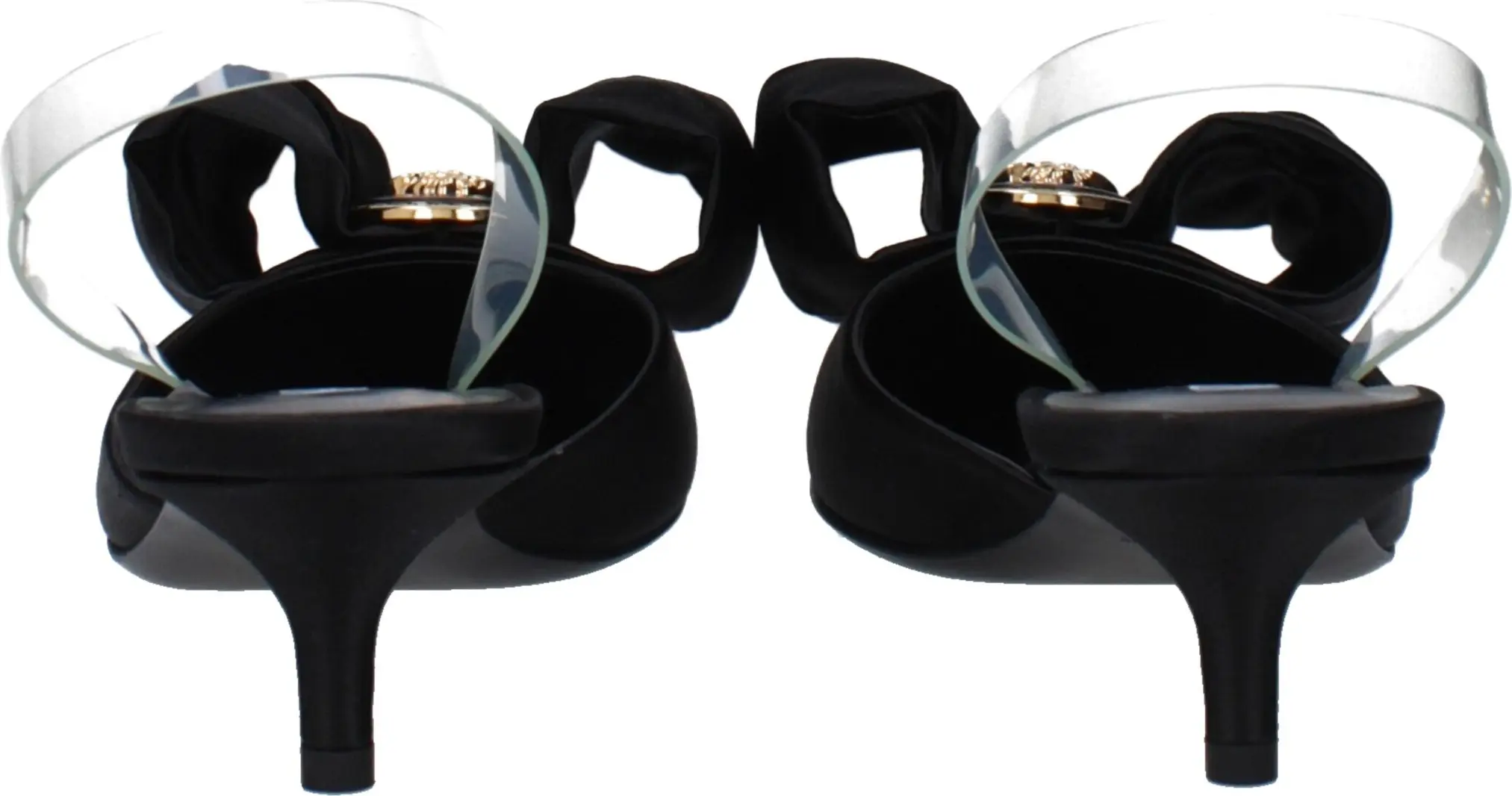 Black Satin Sandals Versace