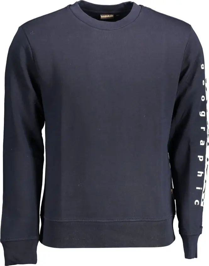 Blue Cotton Men Sweater