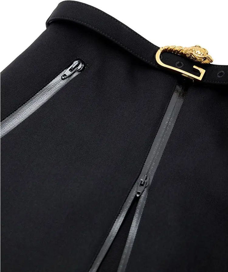 Black Wool Midi Skirt Gucci