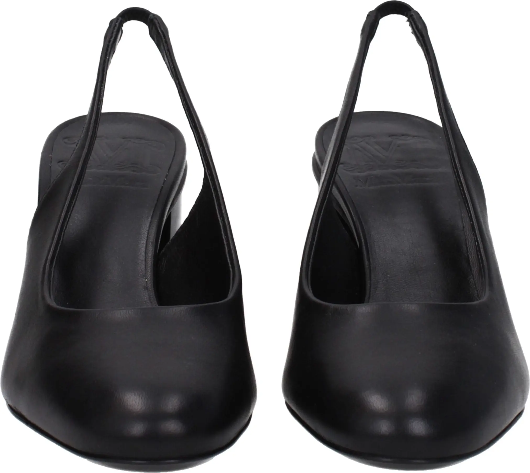 Max Mara qora charmLi baland posnali tuflilar