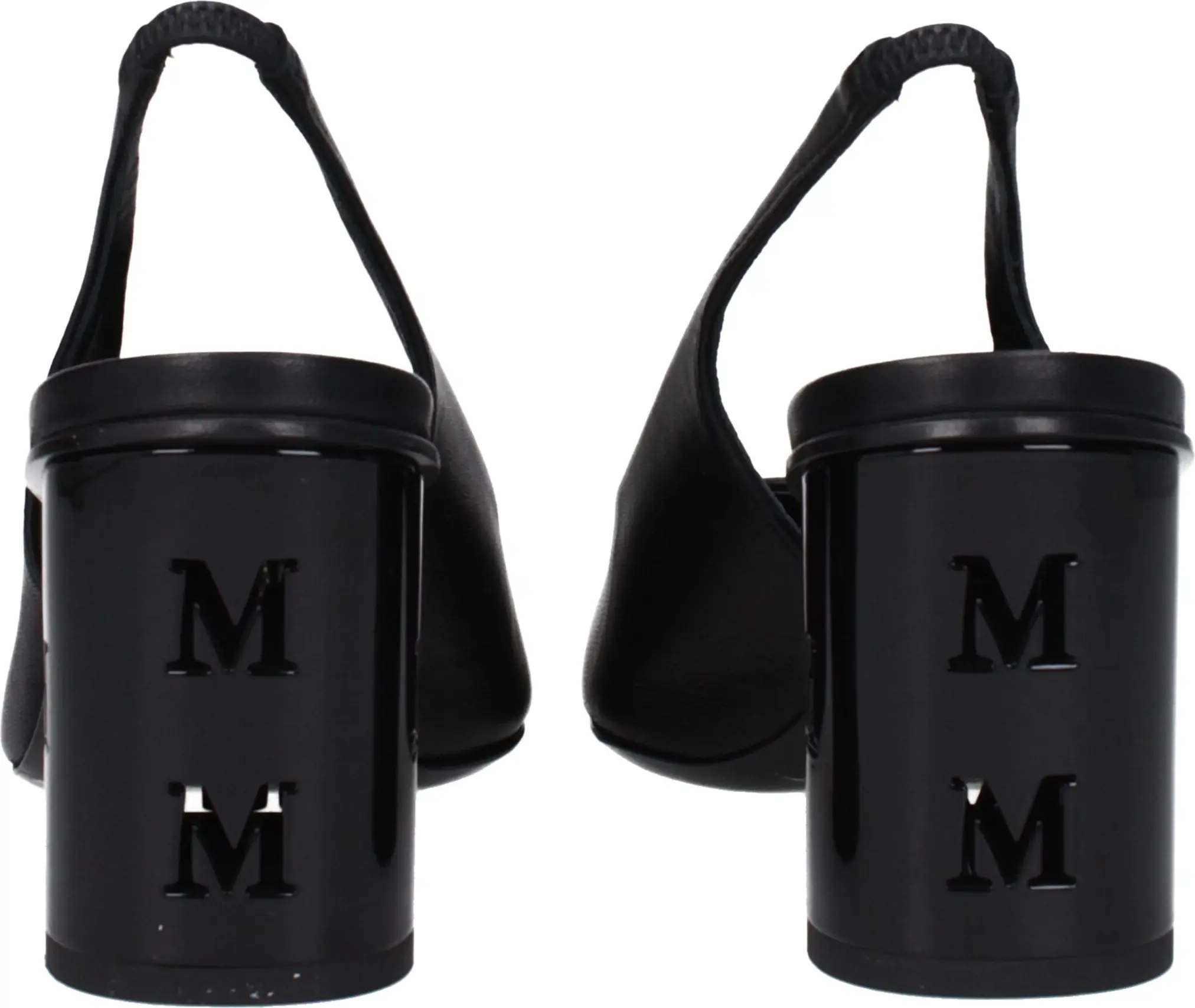 Max Mara qora charmLi baland posnali tuflilar