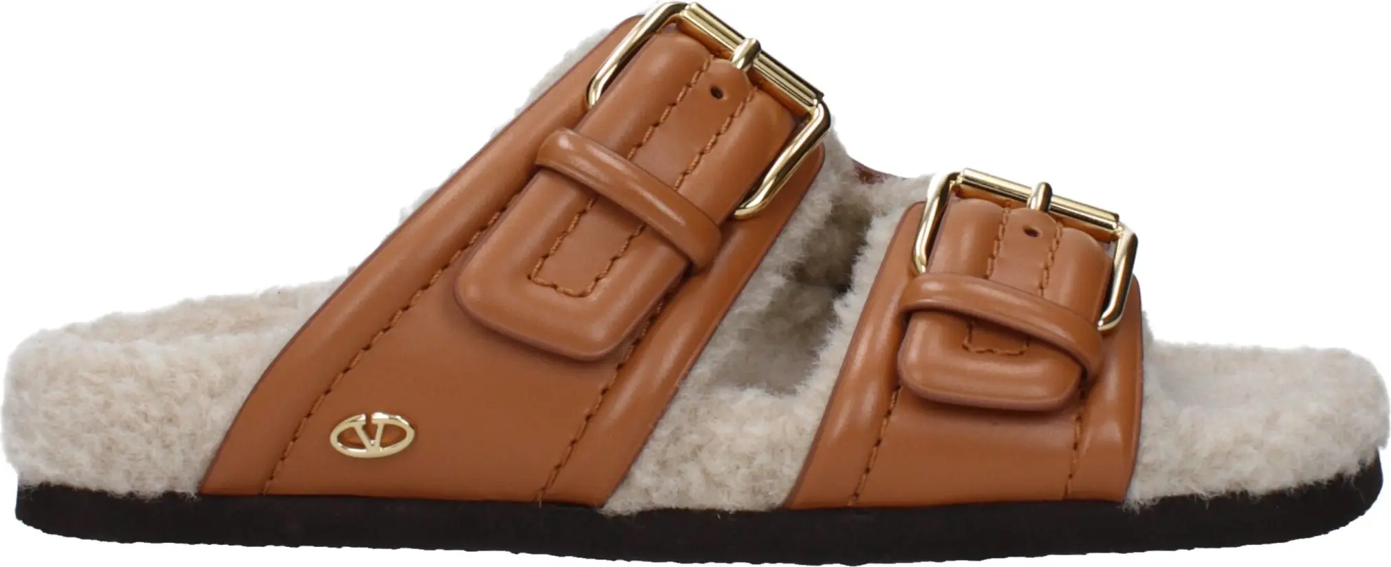 Brown Leather Slippers Valentino Garavani