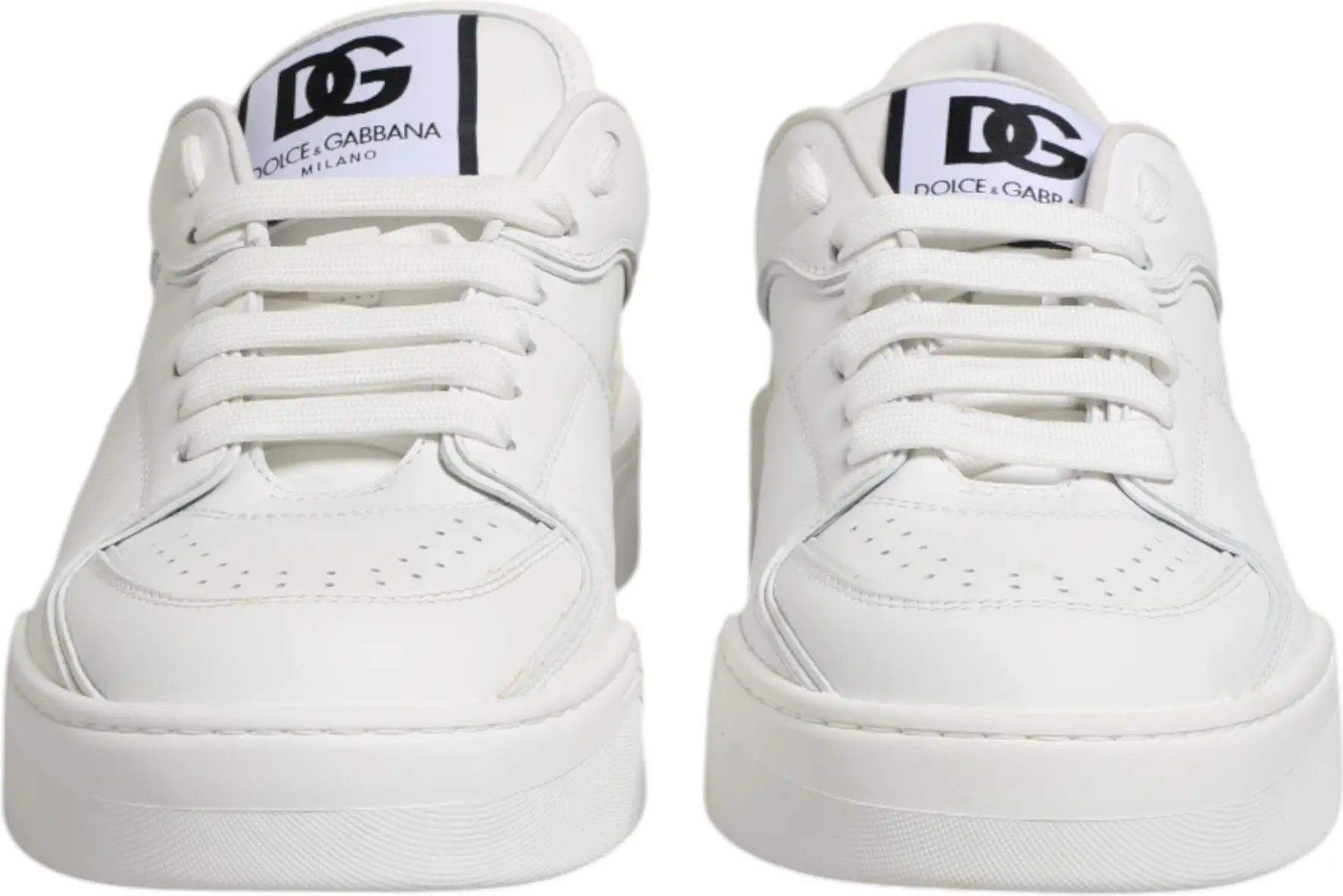 White Miami Leather Low Top Sneakers Shoes Dolce & Gabbana