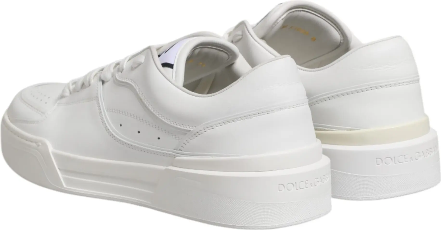 White Miami Leather Low Top Sneakers Shoes Dolce & Gabbana