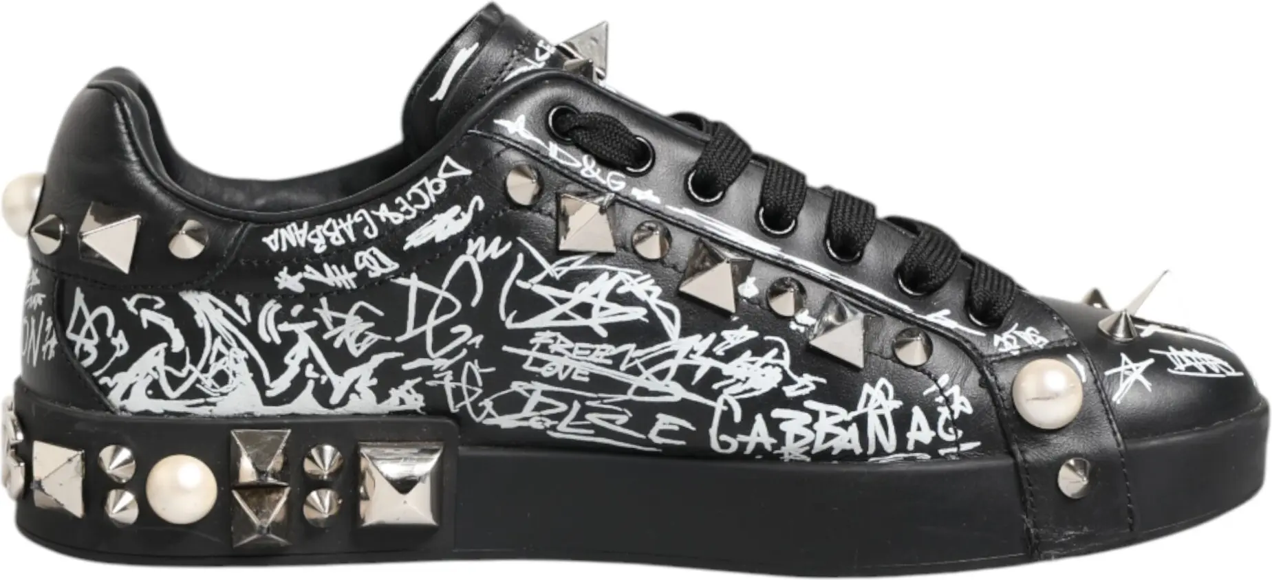 Dolce & Gabbana Qora Portofino krossovkalar poyabzali