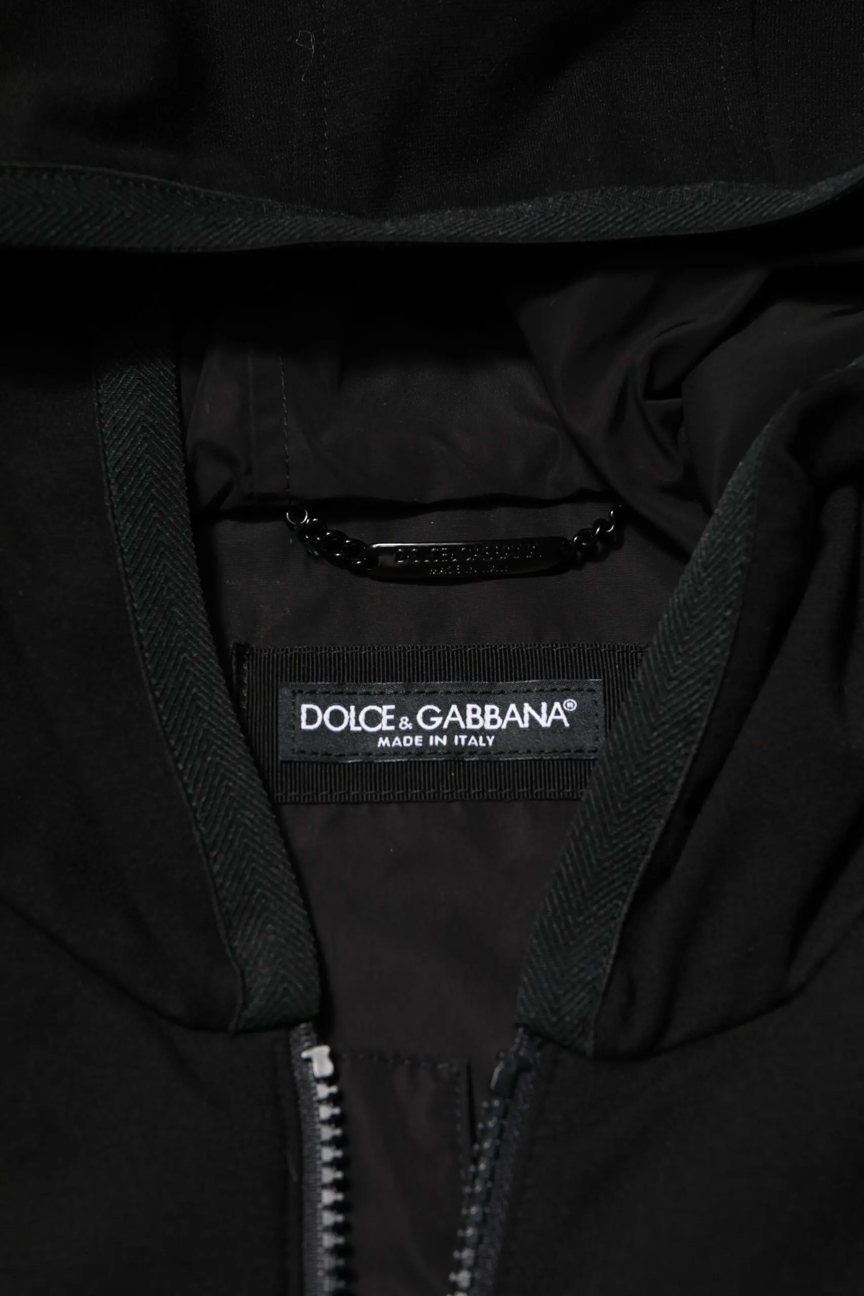 Dolce & Gabbana logotipli yengsiz kapyushonli pidjak