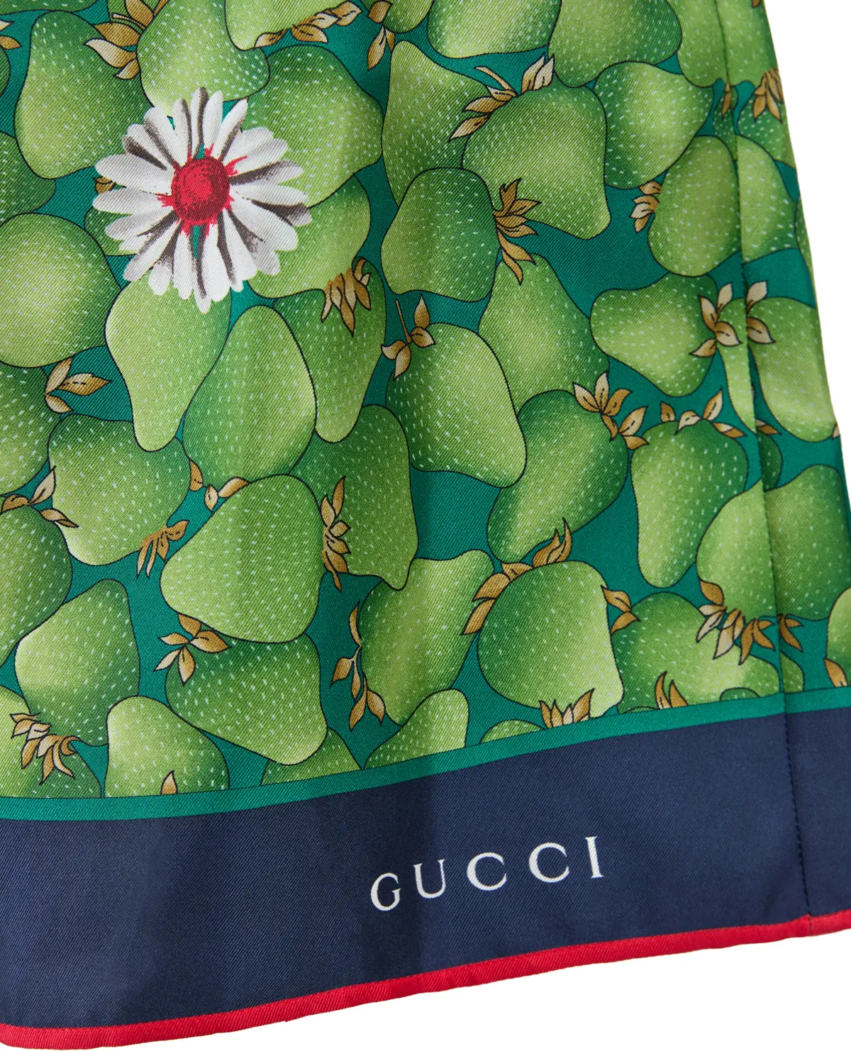 Шорты Gucci с принтом «Зеленые цветы» из шелка