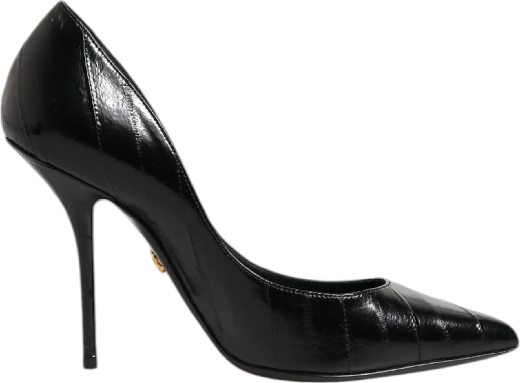 Dolce & Gabbana qora charimdan tikilgan baland poshnali tuflilar