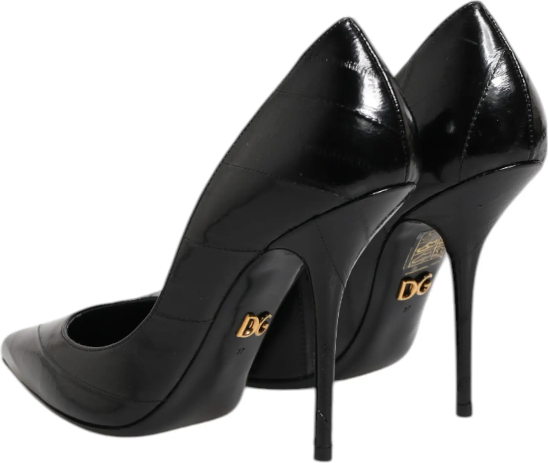 Туфли-лодочки на шпильке из черной кожи Dolce & Gabbana