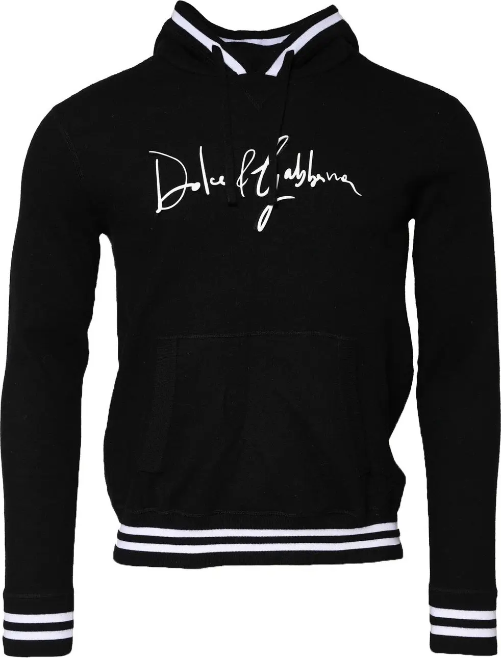 Толстовка Dolce & Gabbana черная с капюшоном и принтом логотипа
