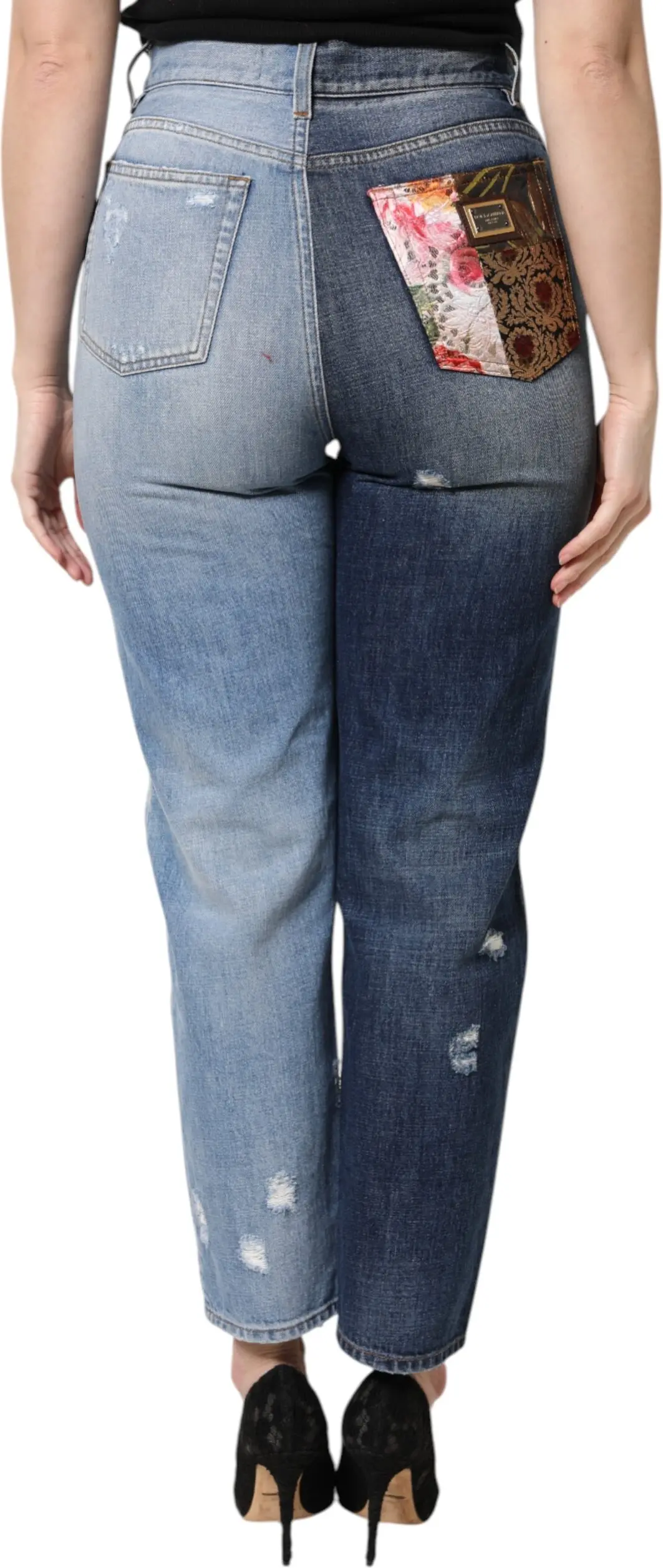 Multicolor Patchwork Tapered Denim Jeans Dolce & Gabbana