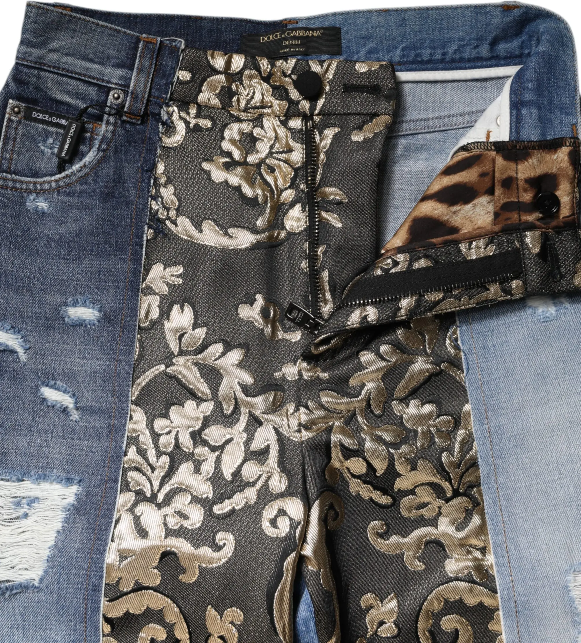 Multicolor Patchwork Tapered Denim Jeans Dolce & Gabbana