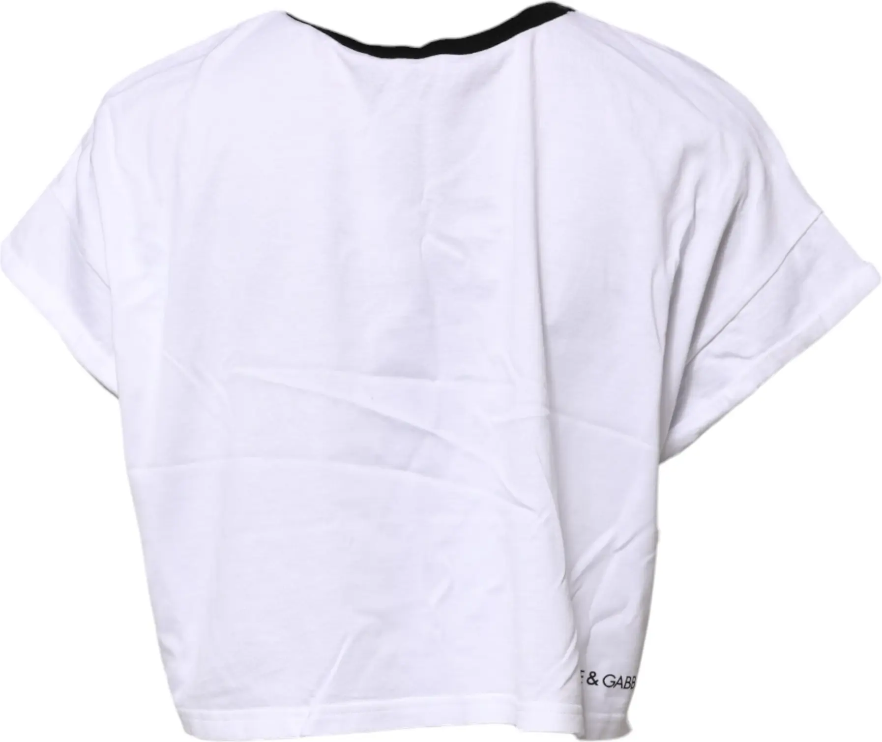 Oq paxta Crew Neckli Qisqa Ko'ylak Dolce & Gabbana