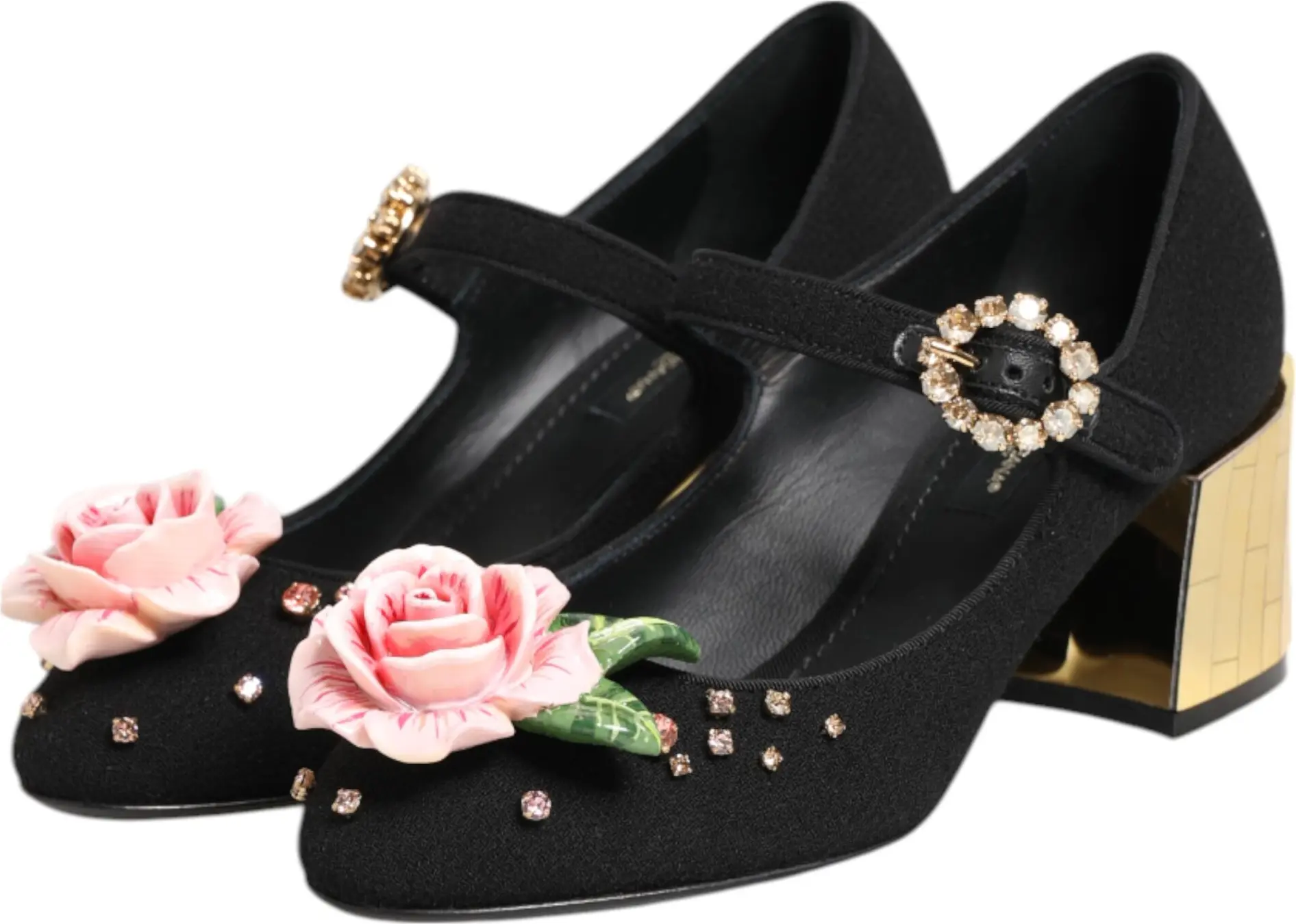 Туфли "Мэри Джейн" Dolce & Gabbana черные с кристаллами
