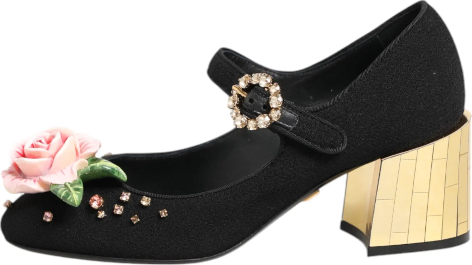 Туфли "Мэри Джейн" Dolce & Gabbana черные с кристаллами