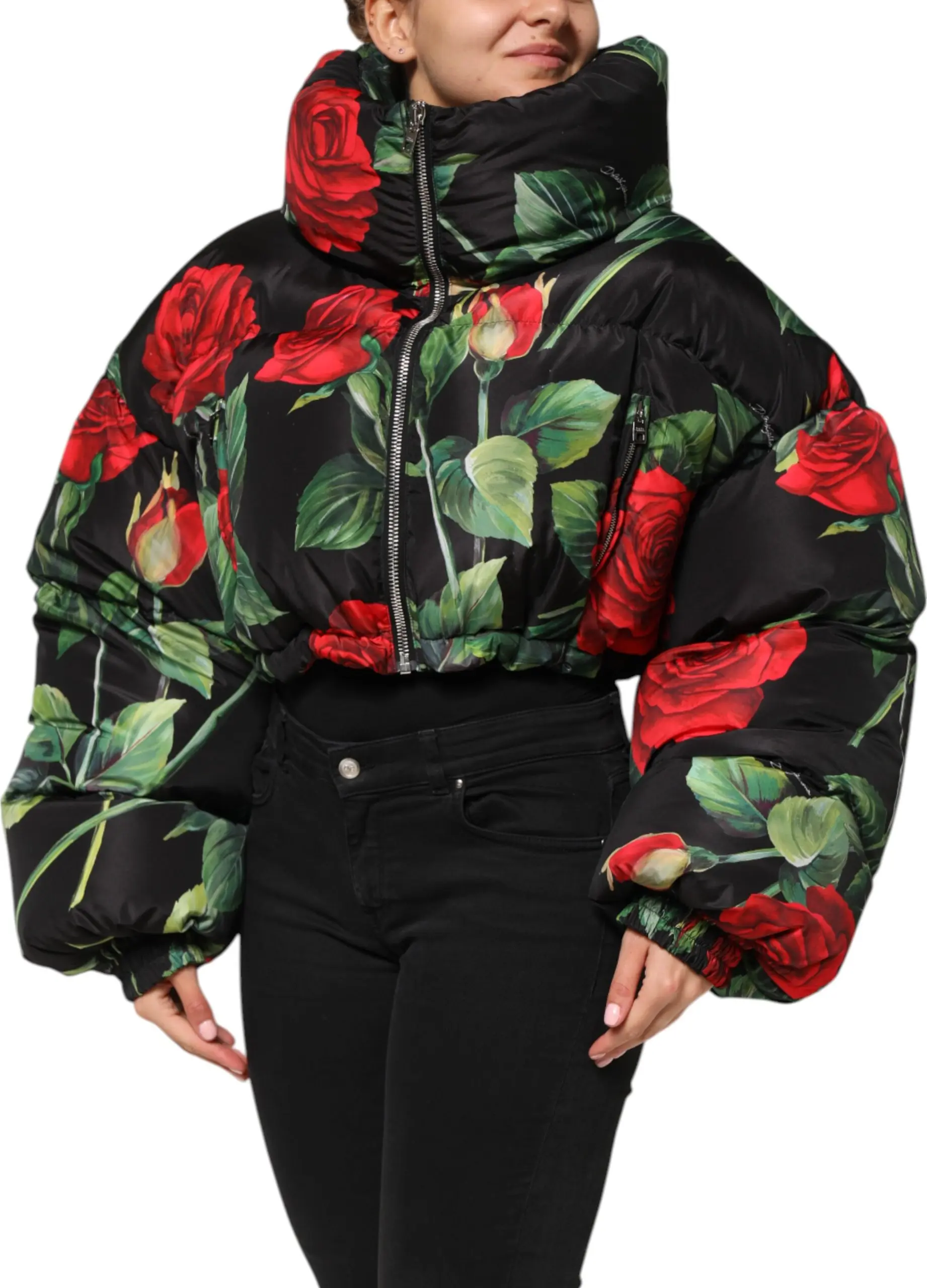 Multicolor Floral Puffer Coat Jacket Dolce & Gabbana