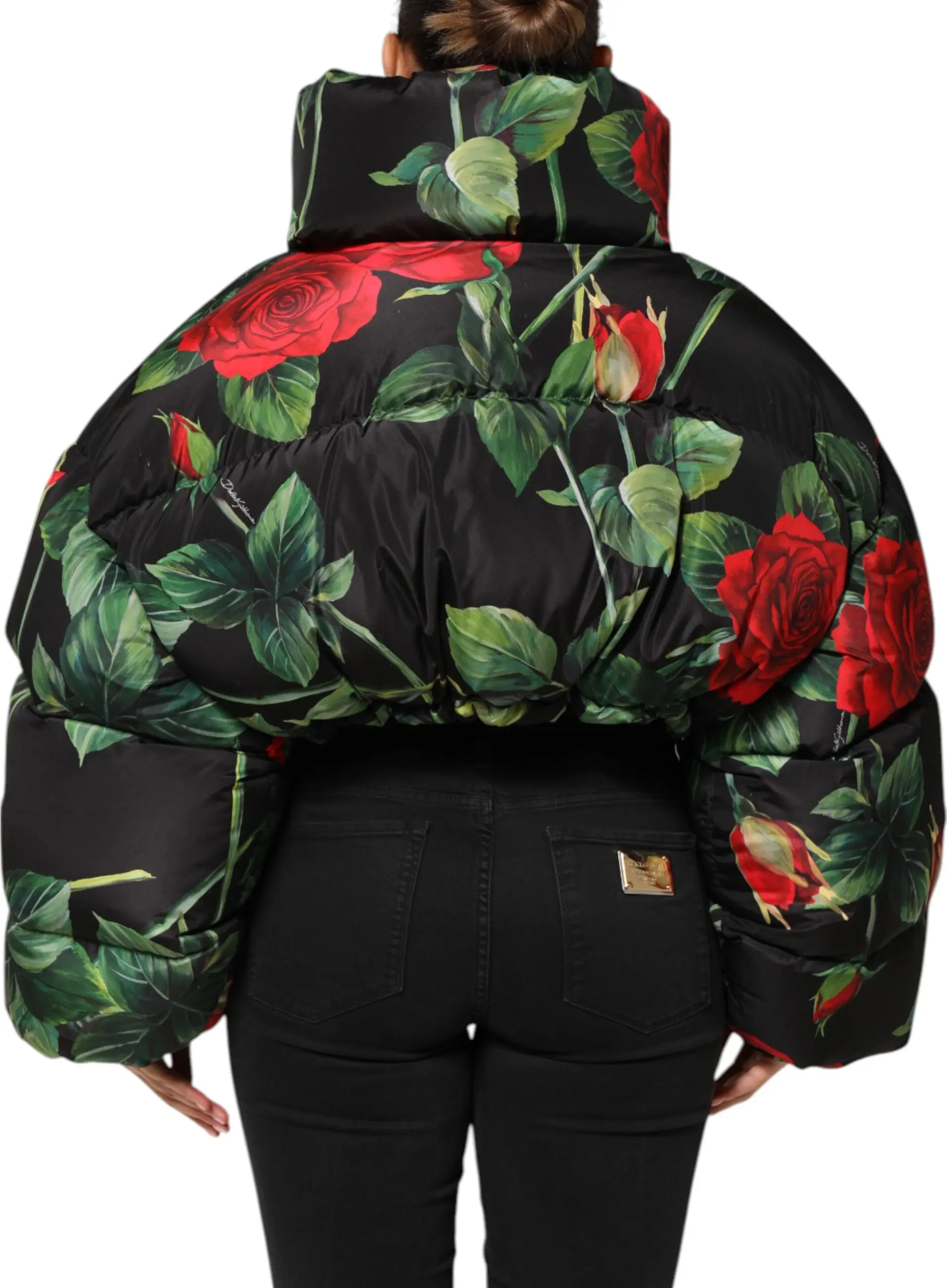 Multicolor Floral Puffer Coat Jacket Dolce & Gabbana