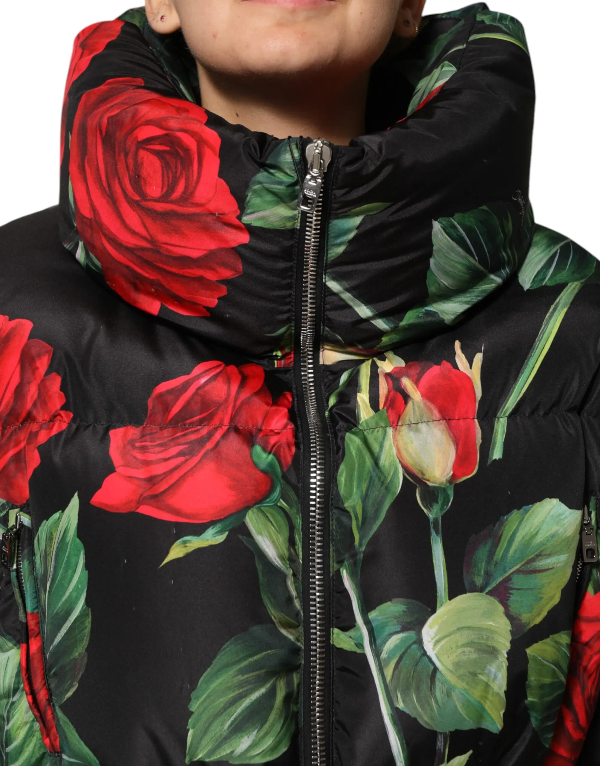 Multicolor Floral Puffer Coat Jacket Dolce & Gabbana