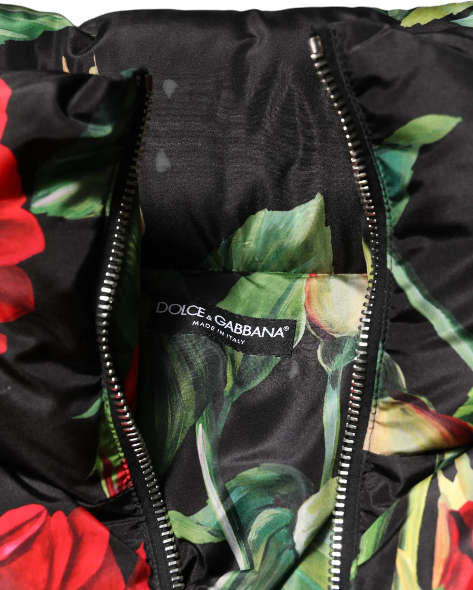 Multicolor Floral Puffer Coat Jacket Dolce & Gabbana