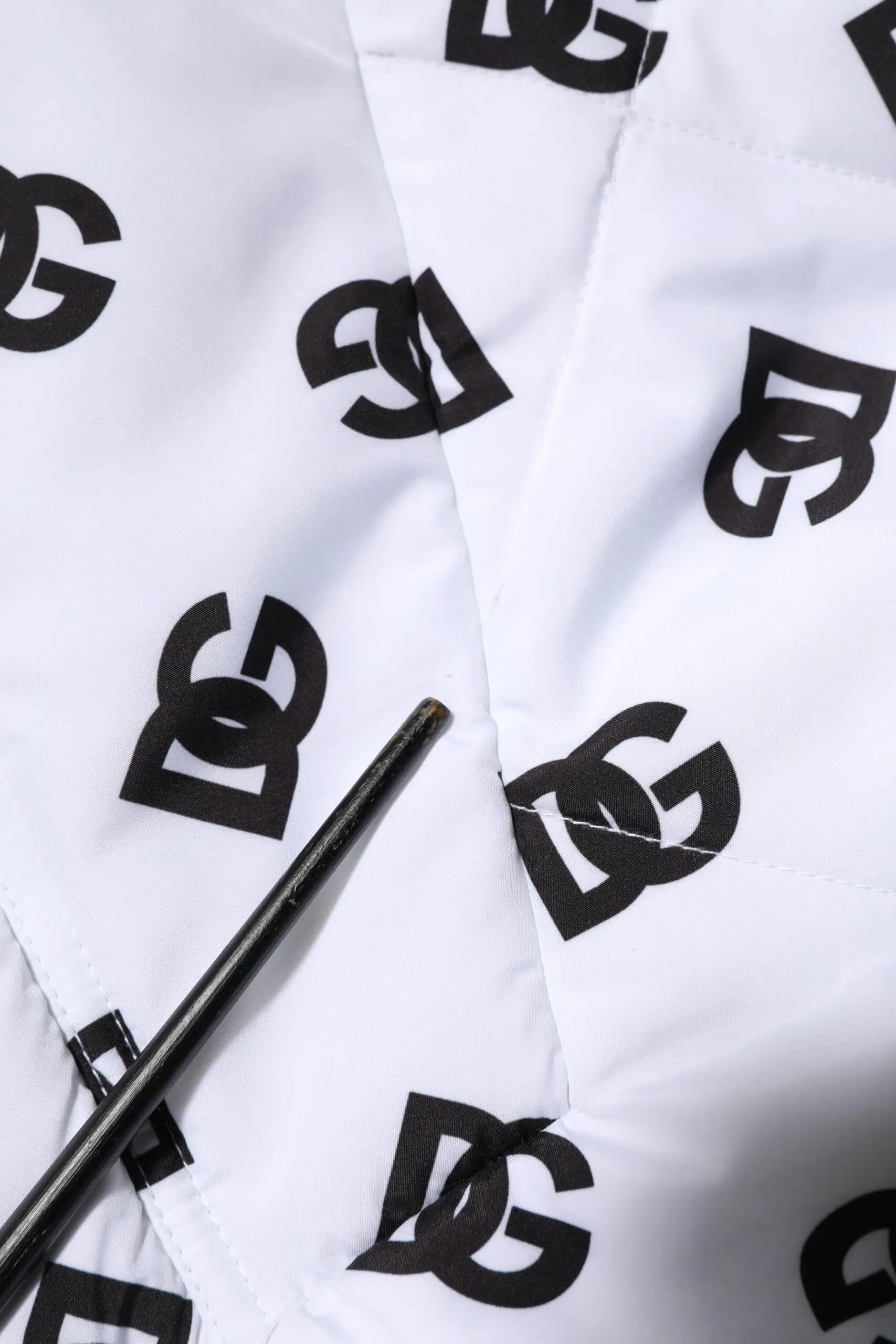 White DG Monogram Hooded Quilted Jacket Dolce & Gabbana