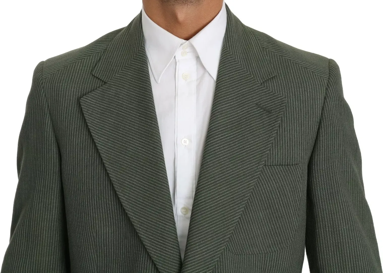 Blazer Romeo Gigli Green Linen Blazer One Piece Single Breasted Jacket