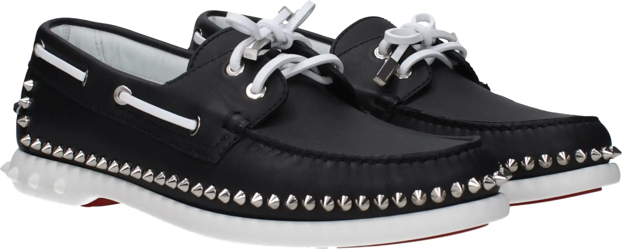 Christian Louboutin qora charm slip-on moki