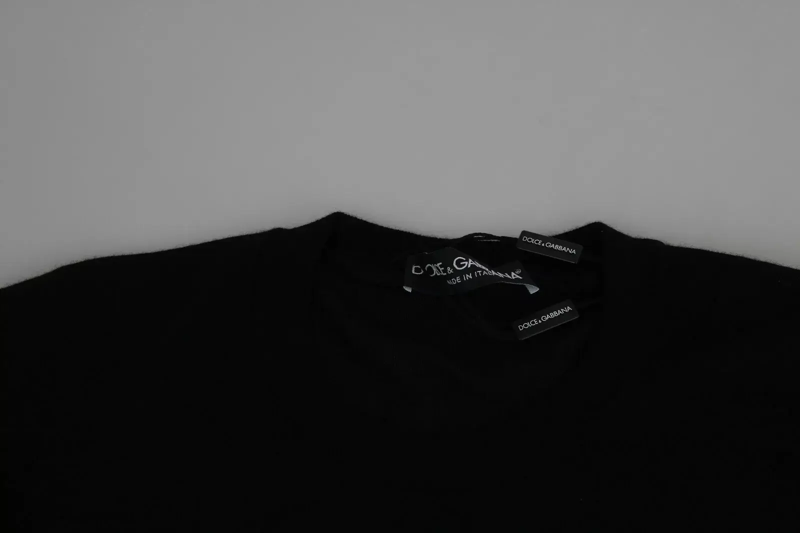 Black Cashmere Crewneck Pullover Sweater Dolce & Gabbana