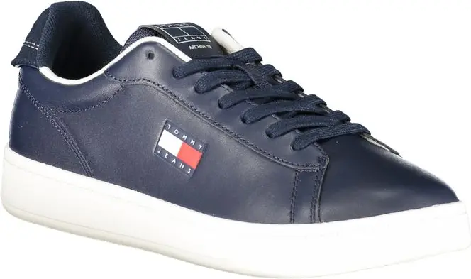 Blue Leather Men Sneaker Tommy Hilfiger