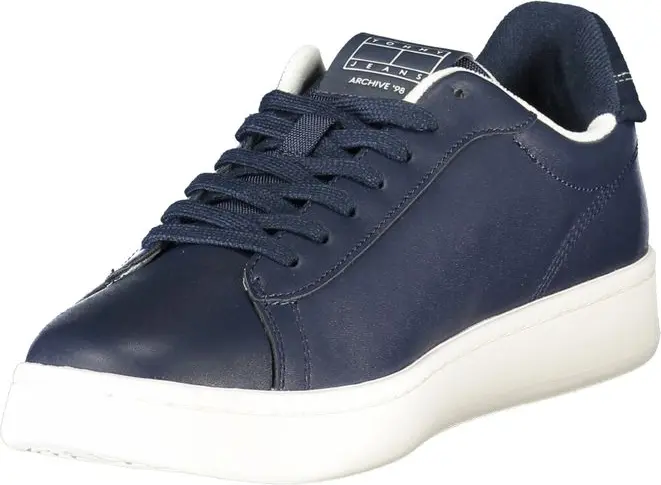 Blue Leather Men Sneaker Tommy Hilfiger