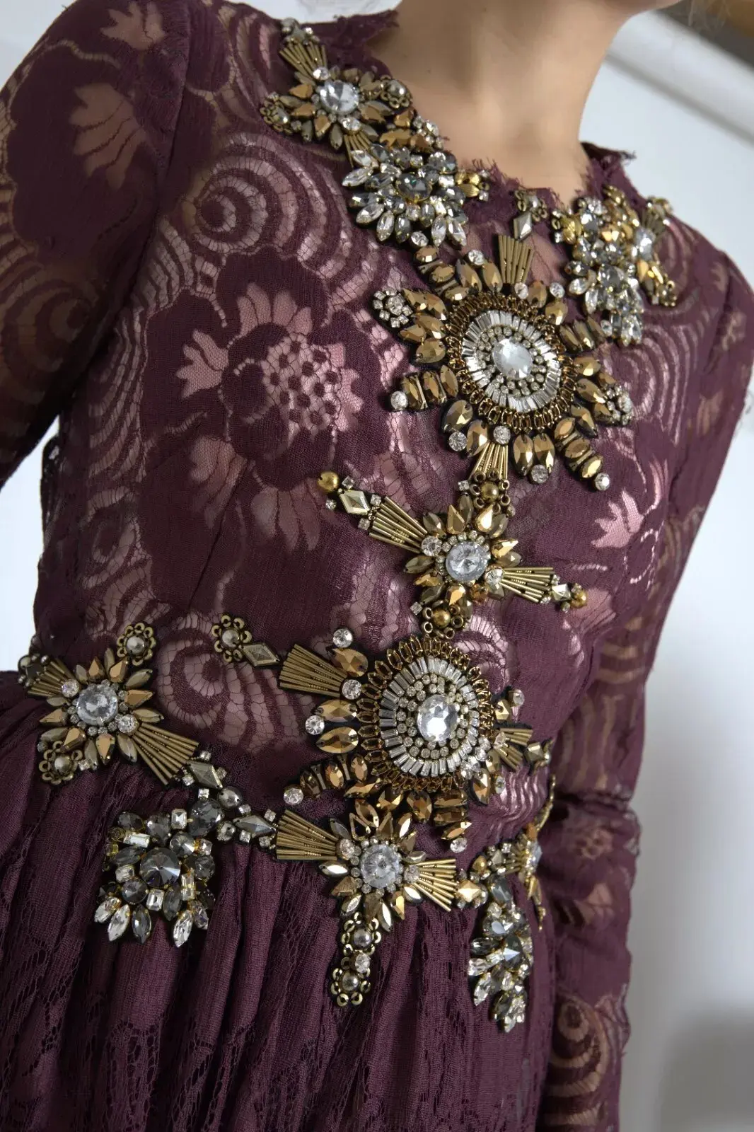 Фиолетовое платье-макси Dolce & Gabbana из вискозы А-силуэта