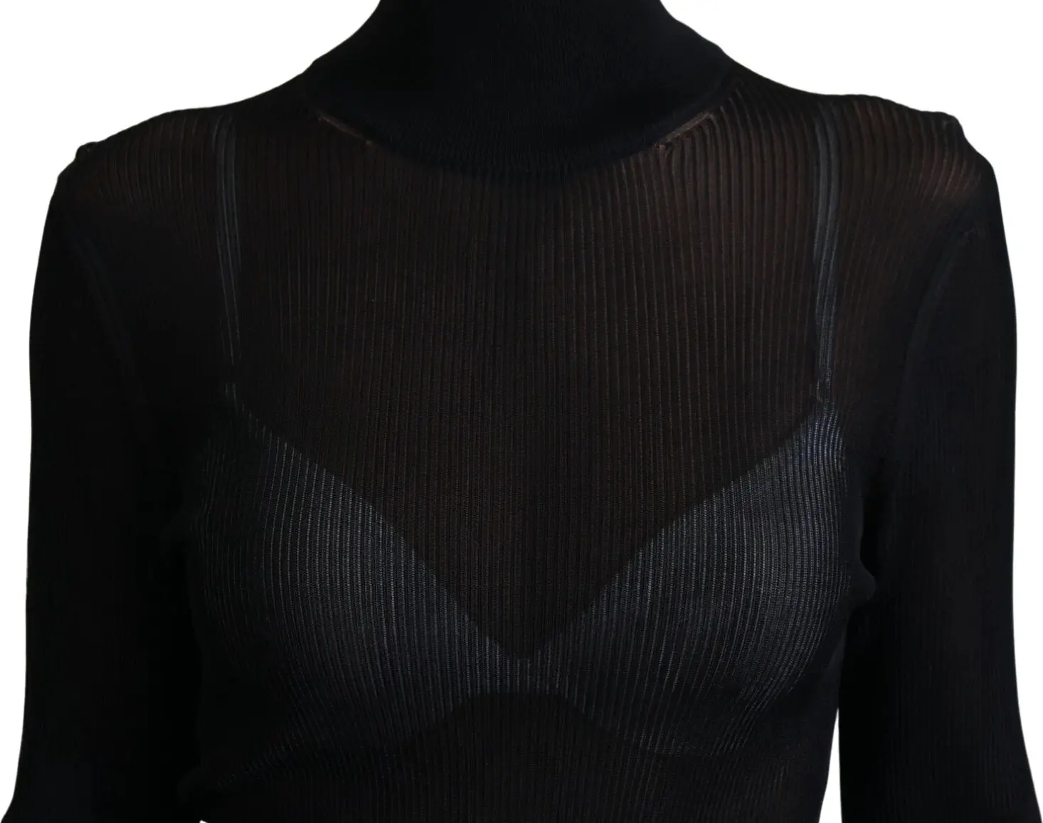 Dolce & Gabbana Qora Turtleneck Kiyilgan Kiyim Ko'ylak