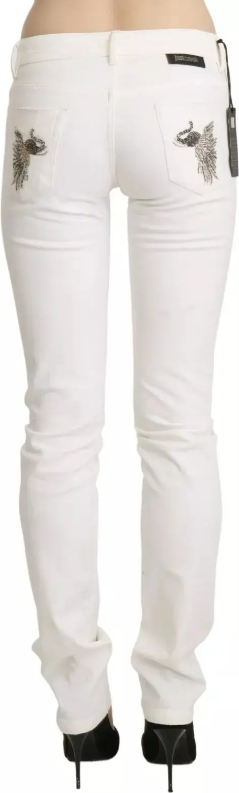 Джинсы белые хлопковые Slim Fit со средней посадкой Skinny