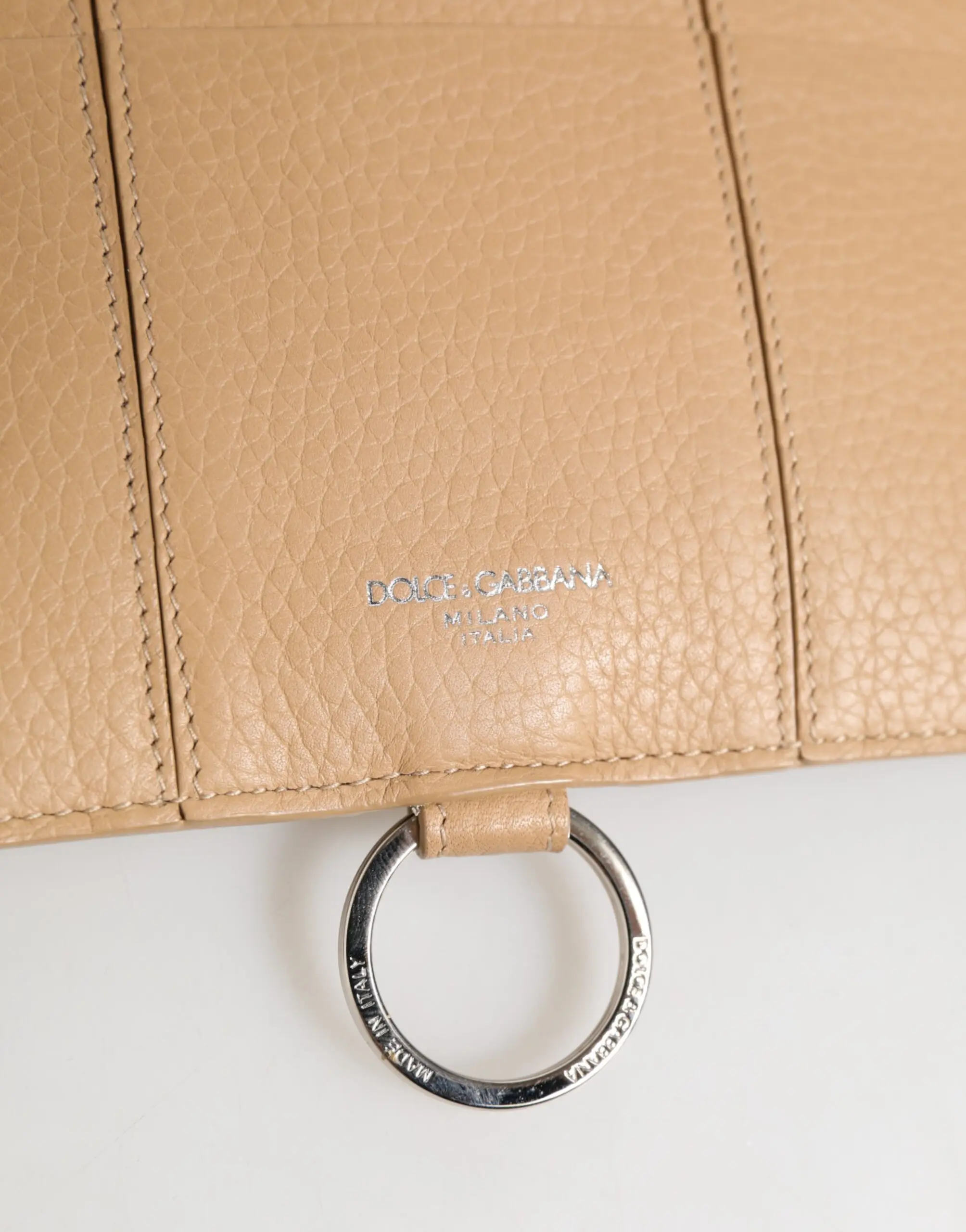 Dolce & Gabbana sumkasi, jigarrang buqa terisidan yasalgan, katta crossbody kartochka ushlagichi